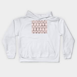 Geo marble links in blush pink Kids Hoodie